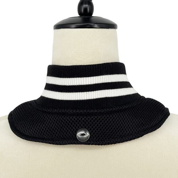 Veronica Beard Hadley Moto Black Jacket with Striped Varsity Dickey Size Small - Picture 8 of 16